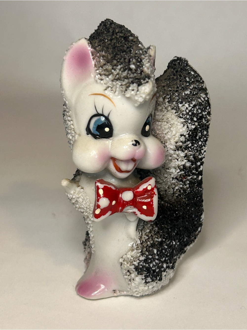 Vintage 1950s Arnart Sugar Squirrel Skunk Figure MCM Bow Tie Kitsch Whimsy